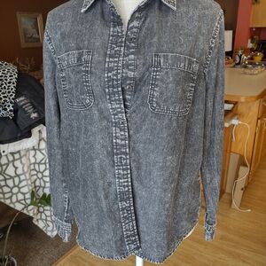 a.n.a Black Button Down Shirt